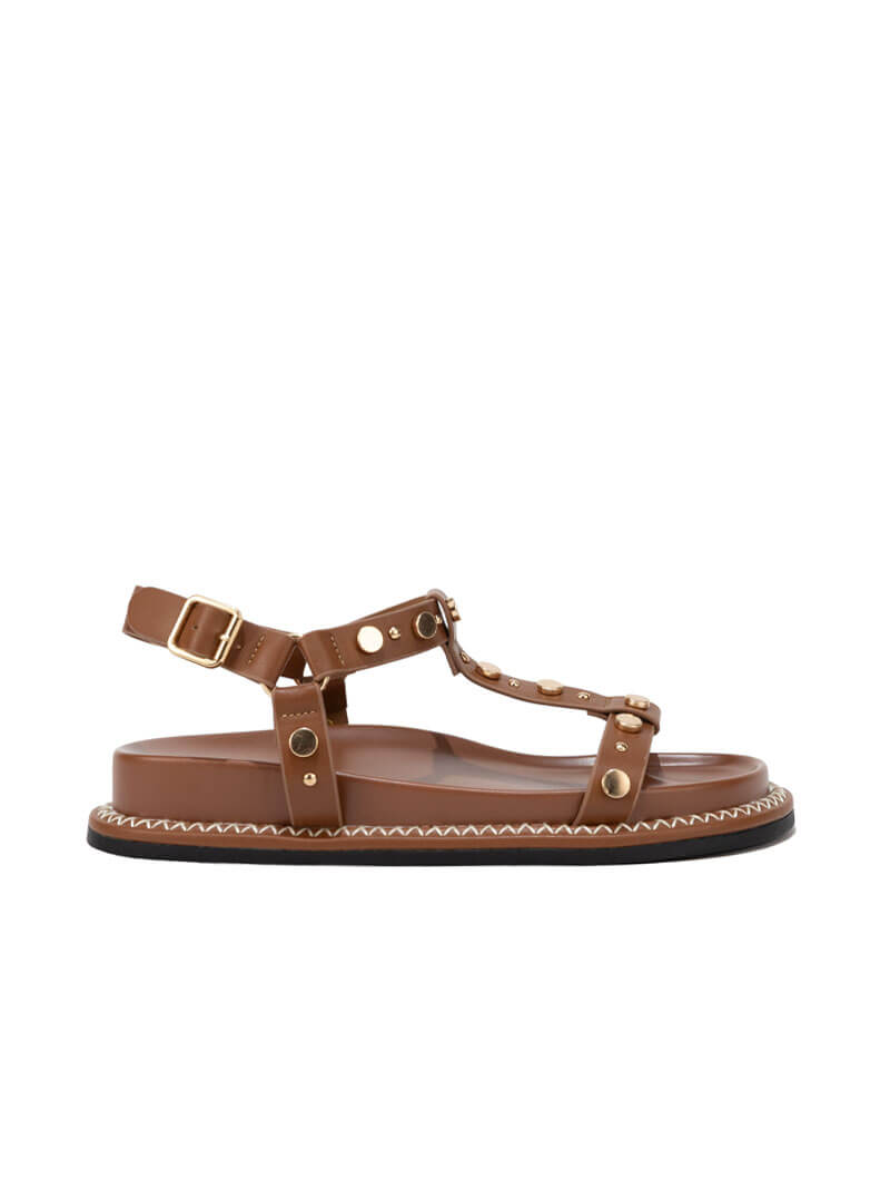 Sandales plates à détails de clous